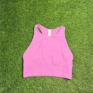 Lululemon Pink Longline Racerback Sports Bra Women’s Size 6 Medium Support